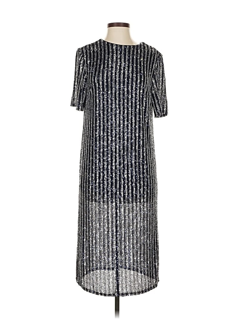 Pre-owned Flat White Casual Dress In Silver