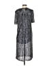 Flat White 100% Polyester Chevron-herringbone Silver Casual Dress Size S - photo 2