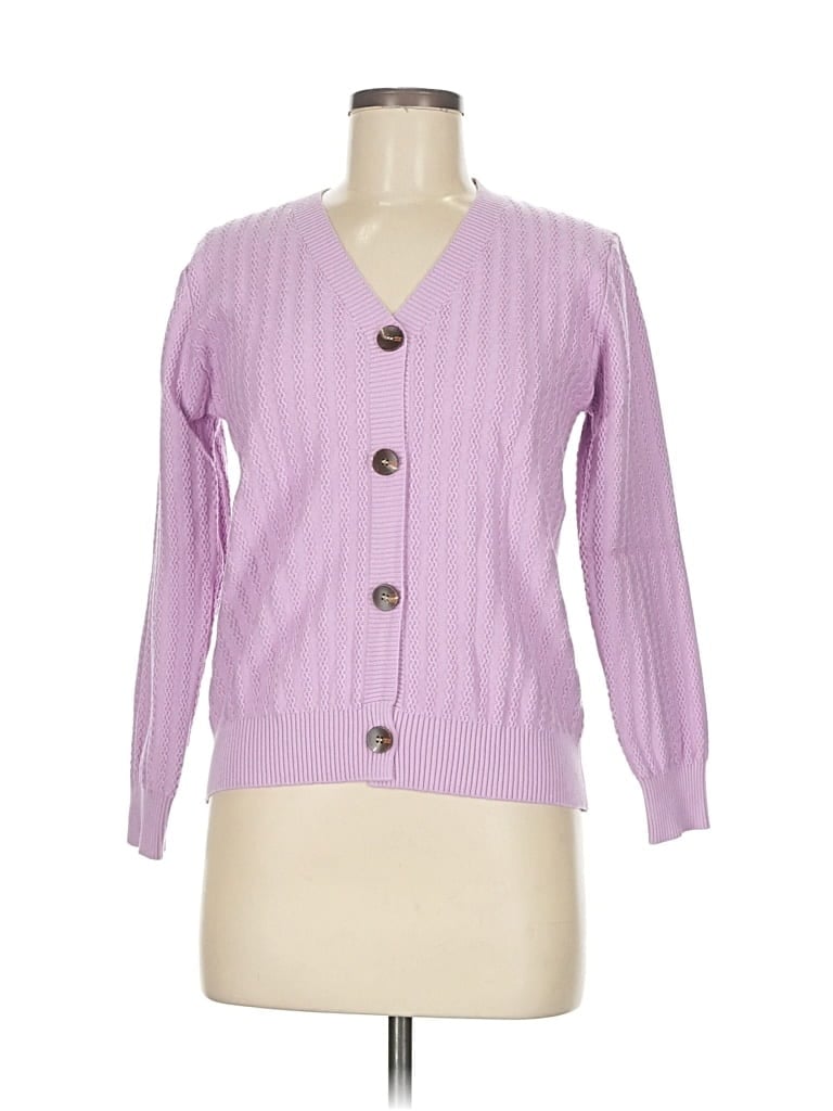 Pre-owned Unbranded Cardigan Sweater In Purple
