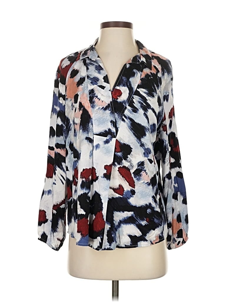 Pre-owned Nic + Zoe 3/4 Sleeve Blouse In Blue