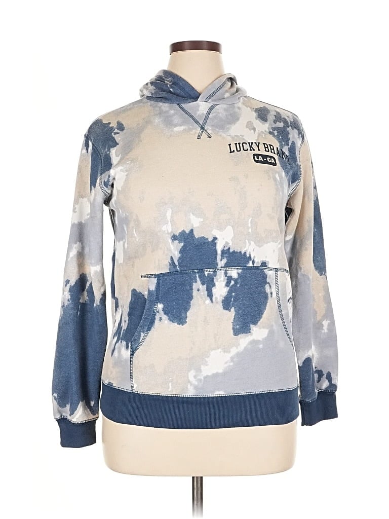 Pre-owned Lucky Brand Pullover Hoodie In Blue