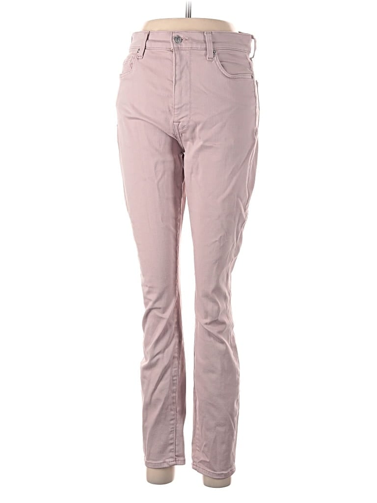Pre-owned 7 For All Mankind Jeggings In Pink