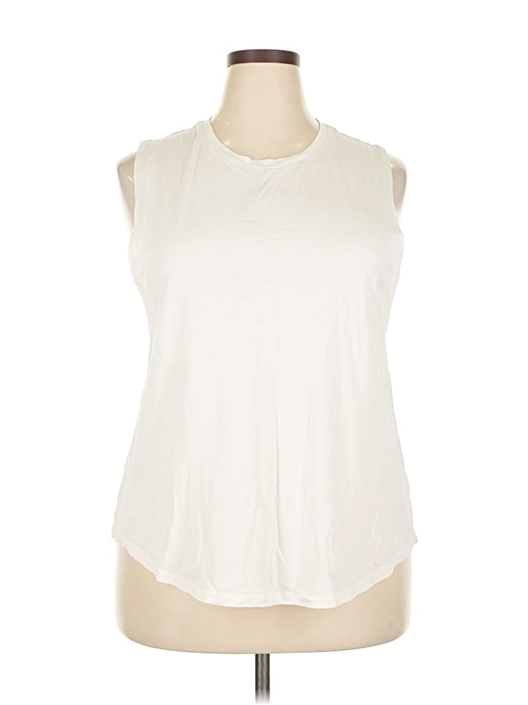 Pre-owned Girlfriend Collective Sleeveless T-shirt In White