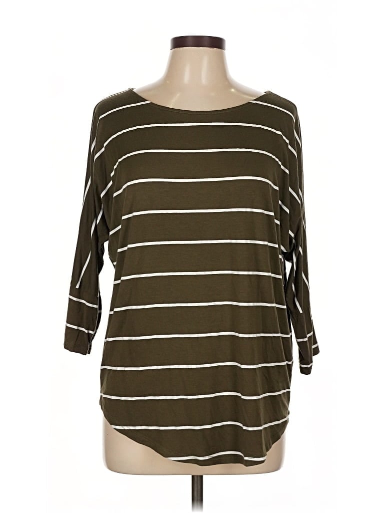 Pre-owned W. By Wantable 3/4 Sleeve T-shirt In Brown