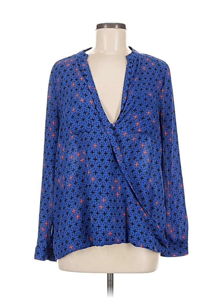 Pre-owned Maeve Long Sleeve Blouse In Blue