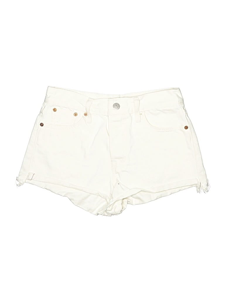 Pre-owned Levi's Denim Shorts In White