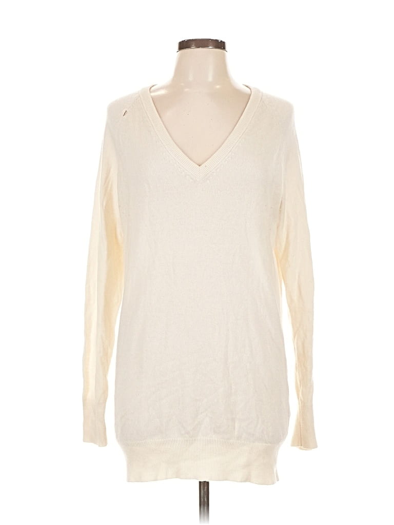 Pre-owned Equipment Cashmere Pullover Sweater In White