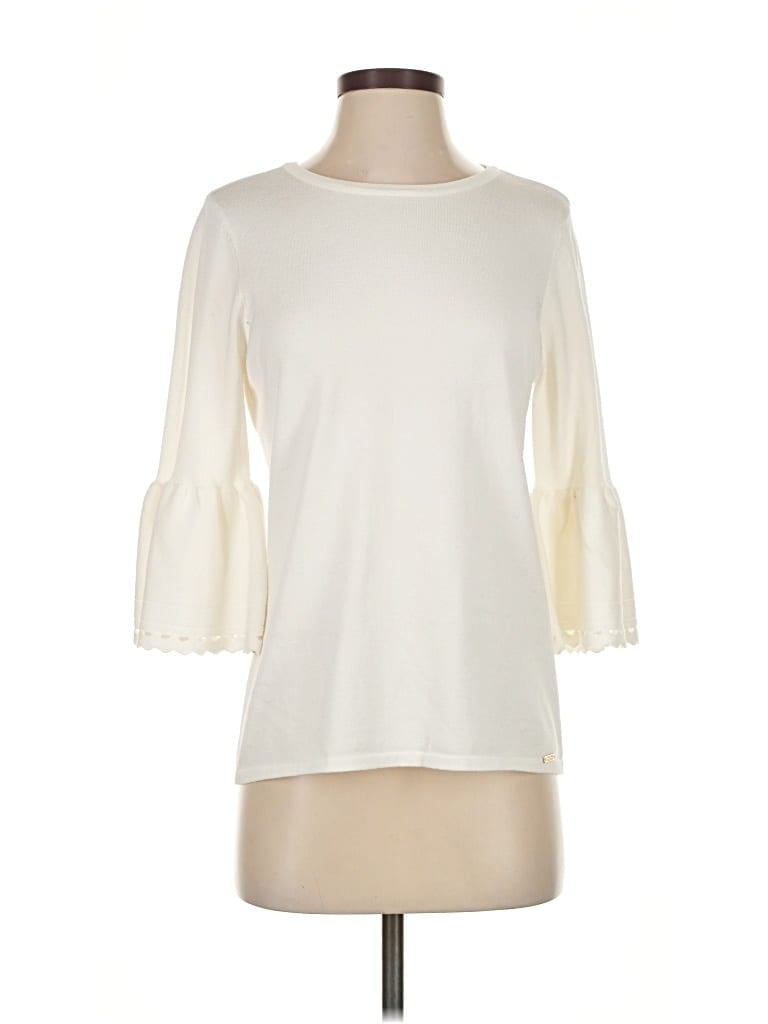 Pre-owned Ivanka Trump Cardigan Sweater In White