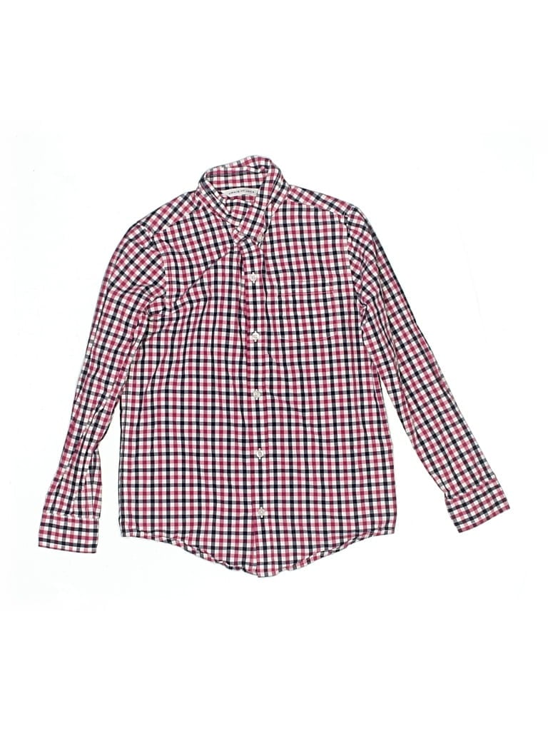 Pre-owned Janie And Jack Kids' Long Sleeve Button Down Shirt In Red