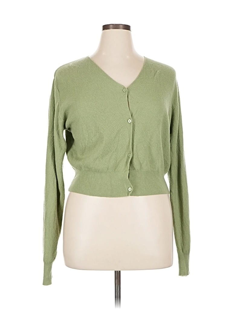 Pre-owned Zaful Cardigan Sweater In Green