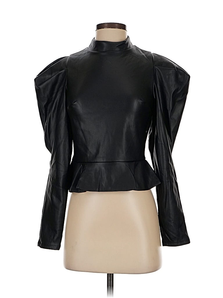 Pre-owned Express Long Sleeve Blouse In Black