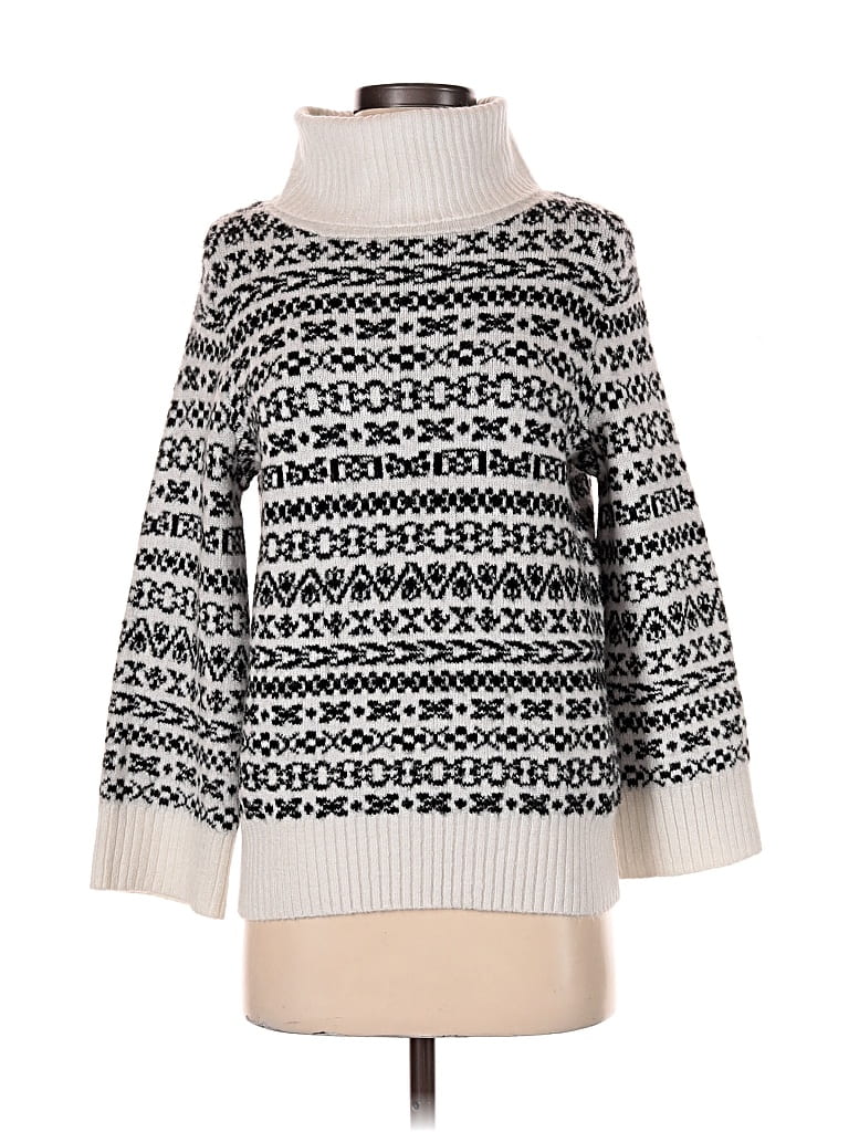 Pre-owned Ann Taylor Factory Turtleneck Sweater In White