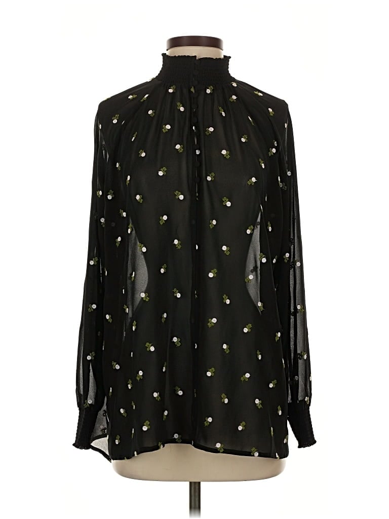 Pre-owned Cabi Long Sleeve Blouse In Black