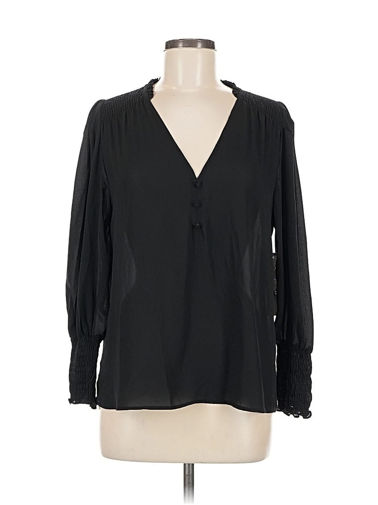 Pre-owned Aqua Long Sleeve Blouse In Black