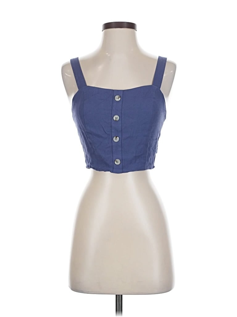 Pre-owned Lost + Wander Sleeveless Top Blue Sweetheart Neckline Tops