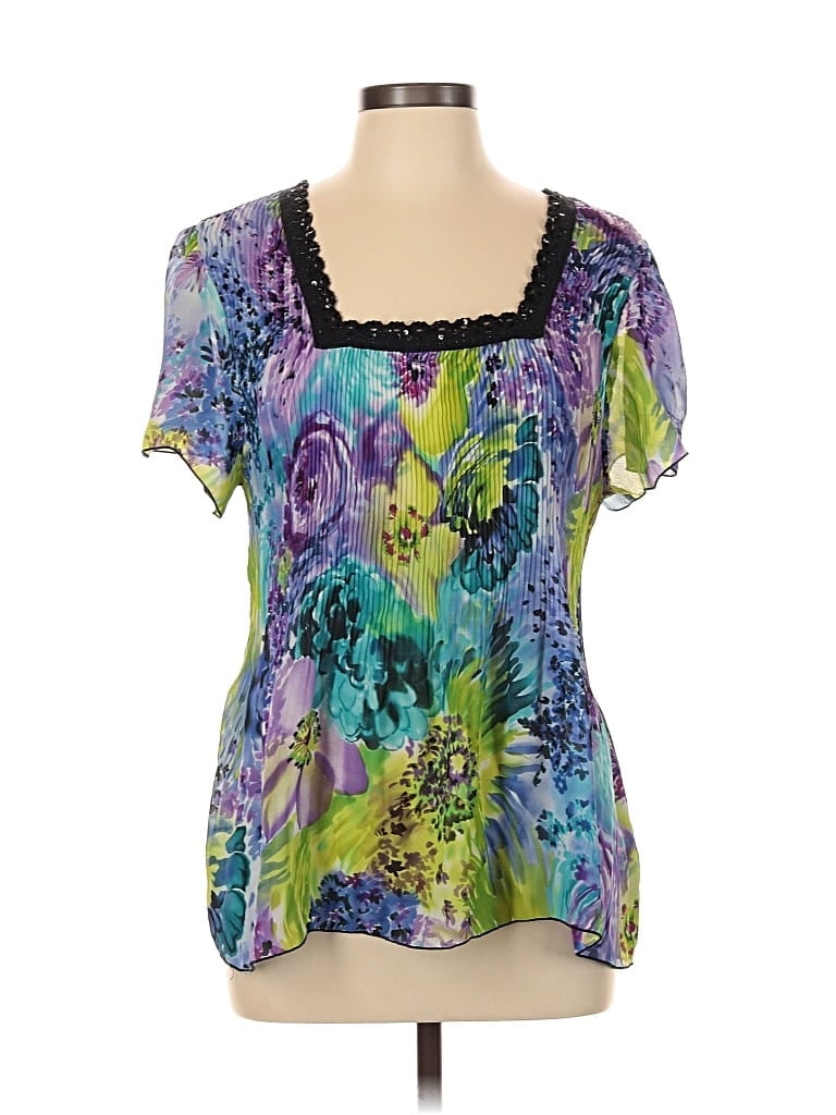 Pre-owned Dressbarn Short Sleeve Blouse In Purple