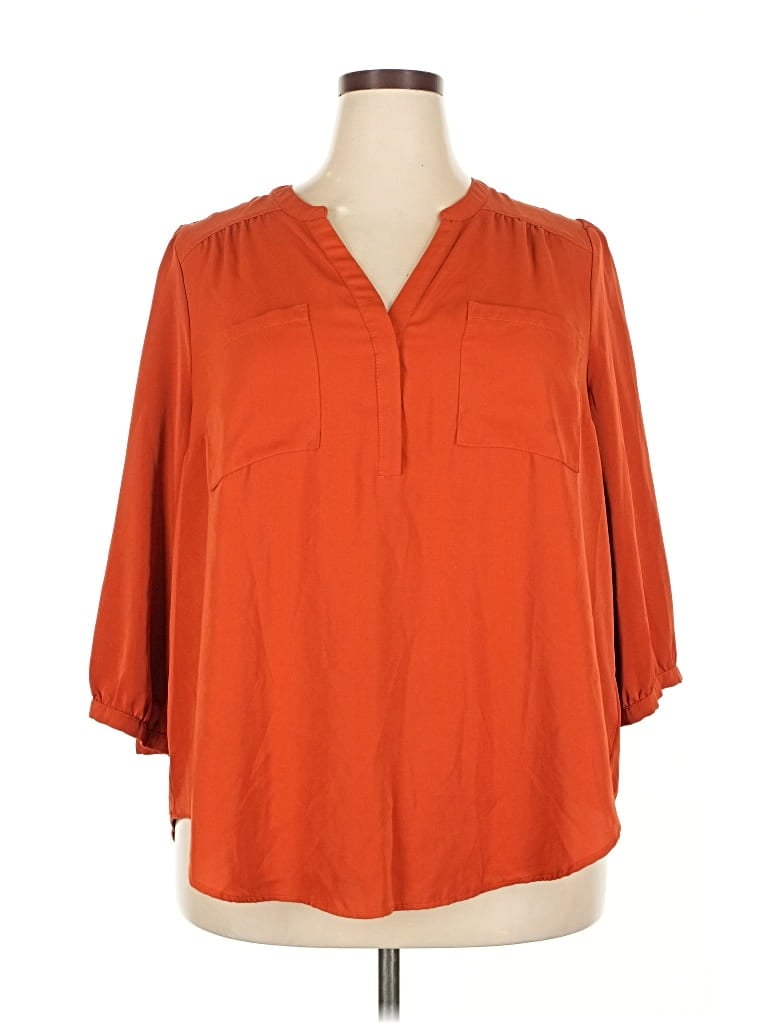 Pre-owned Torrid 3/4 Sleeve Blouse In Orange