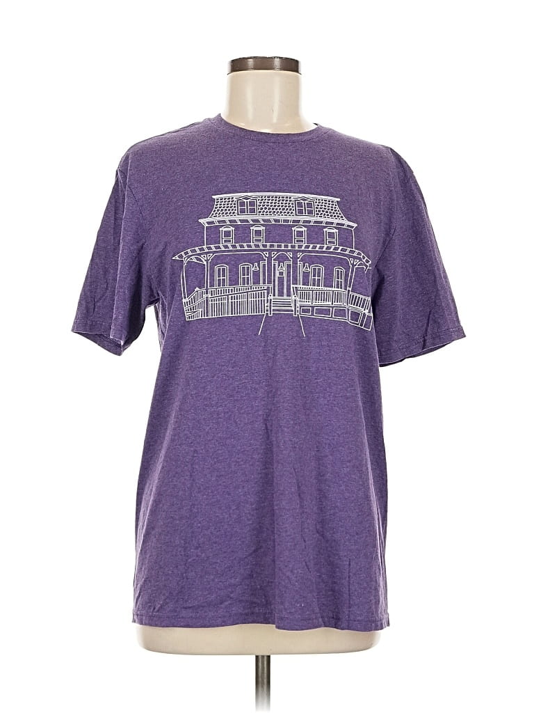 Pre-owned Port & Company Short Sleeve T-shirt In Purple