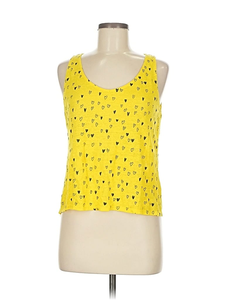 Pre-owned Naf Naf Tank Top Yellow Halter Neckline Tops
