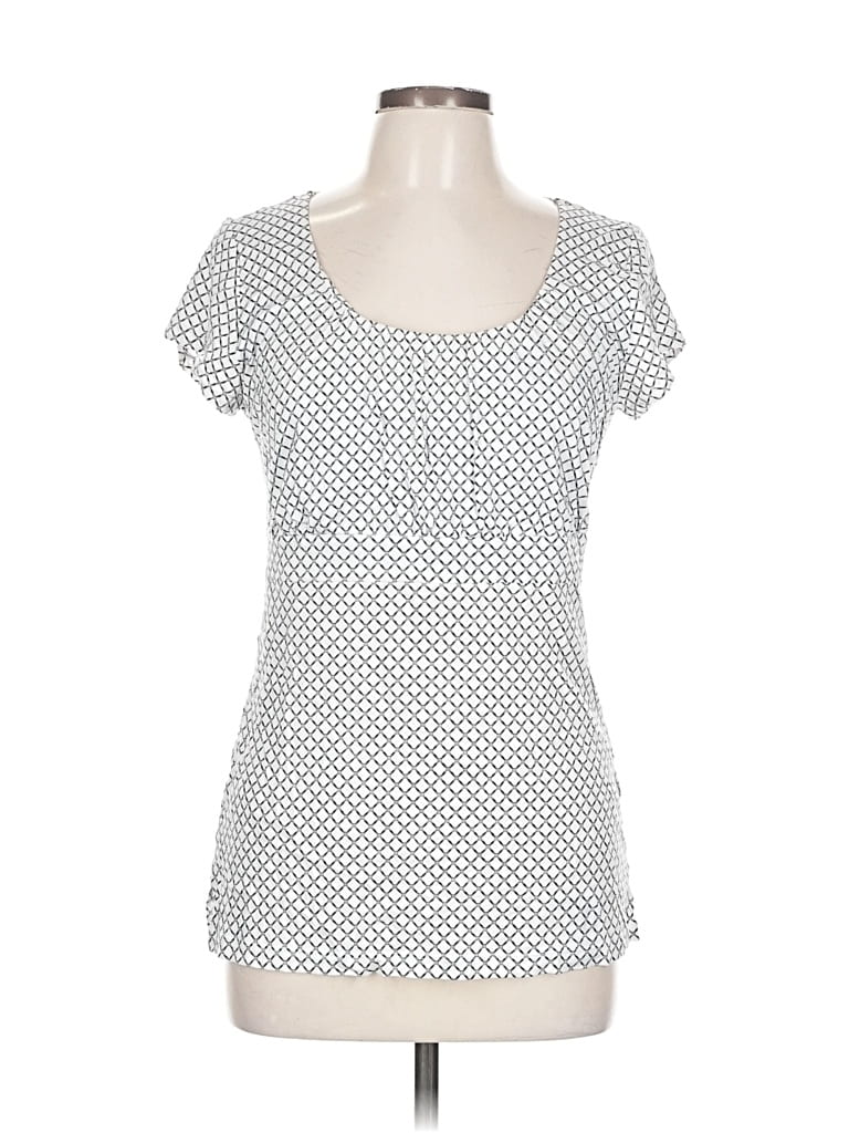 Pre-owned Ann Taylor Factory Short Sleeve T-shirt In White