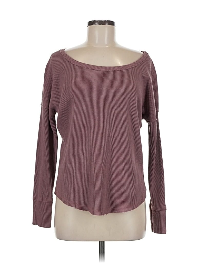 Pre-owned Abercrombie & Fitch Long Sleeve T-shirt In Burgundy