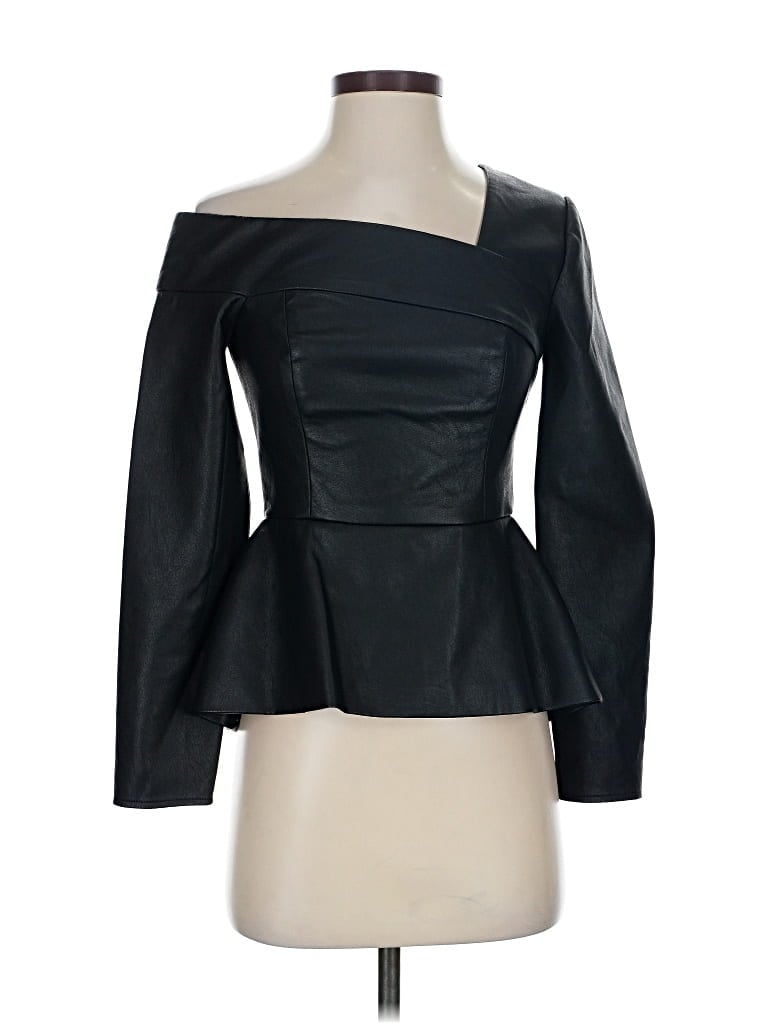 Pre-owned Bcbgmaxazria 3/4 Sleeve Blouse In Black