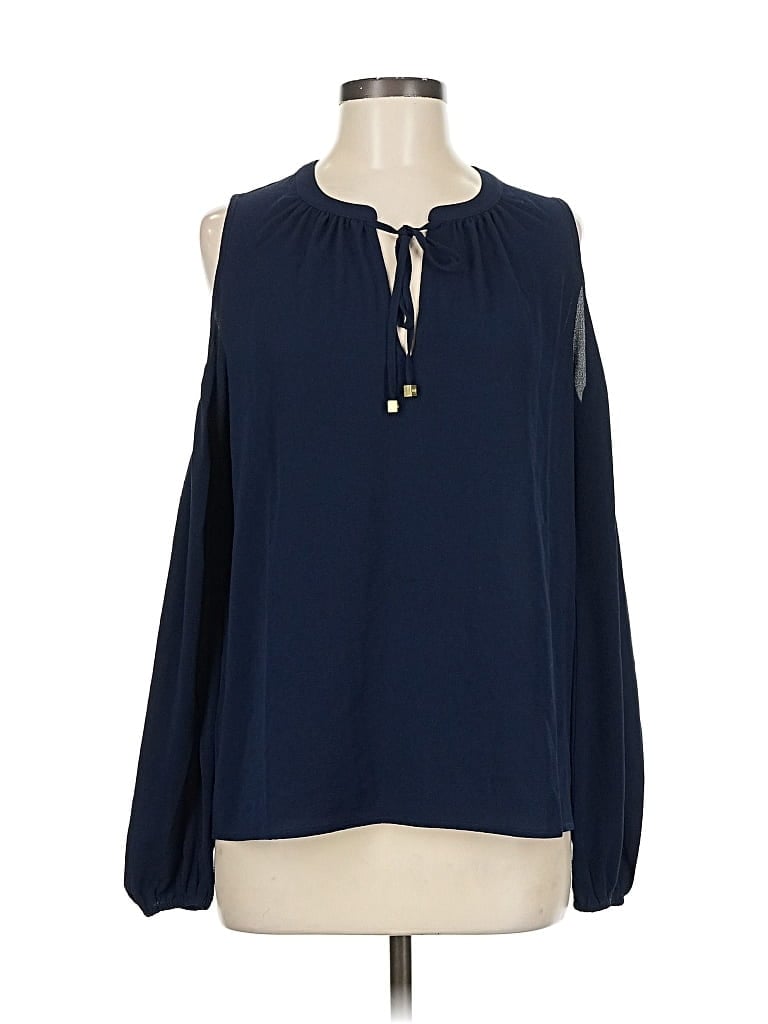 Pre-owned Michael Michael Kors Tank Top Blue Cold Shoulder Neckline Tops