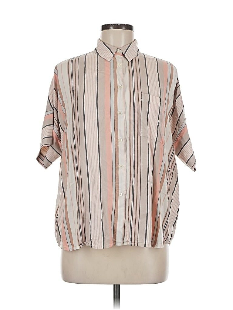 Pre-owned Madewell Short Sleeve Blouse In Brown
