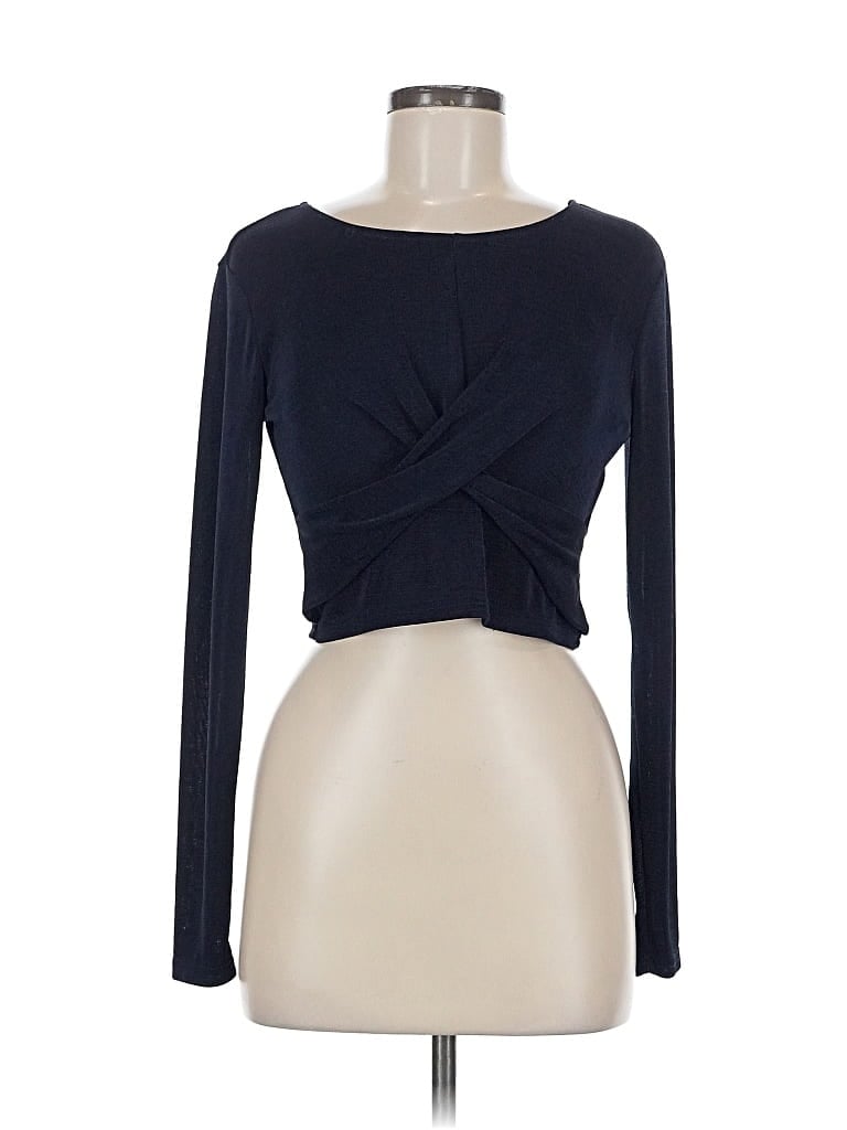 Pre-owned Minkpink Long Sleeve Top Blue Sweetheart Neckline Tops