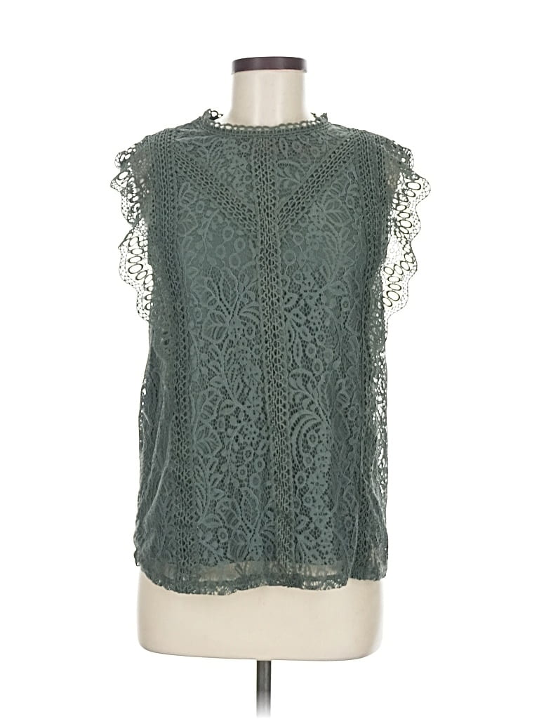 Pre-owned Cable & Gauge Sleeveless Blouse In Green