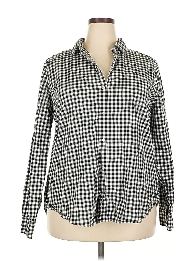 Pre-owned Amazon Essentials Long Sleeve Blouse In Gray