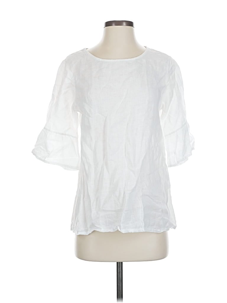 Pre-owned Terzo Millenio 3/4 Sleeve Blouse In White