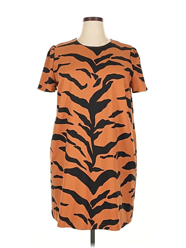 Pre-owned Who What Wear Casual Dress In Orange