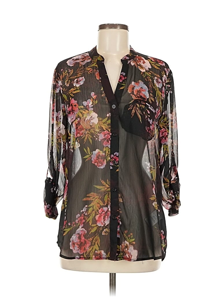 Pre-owned Kut From The Kloth 3/4 Sleeve Blouse In Black