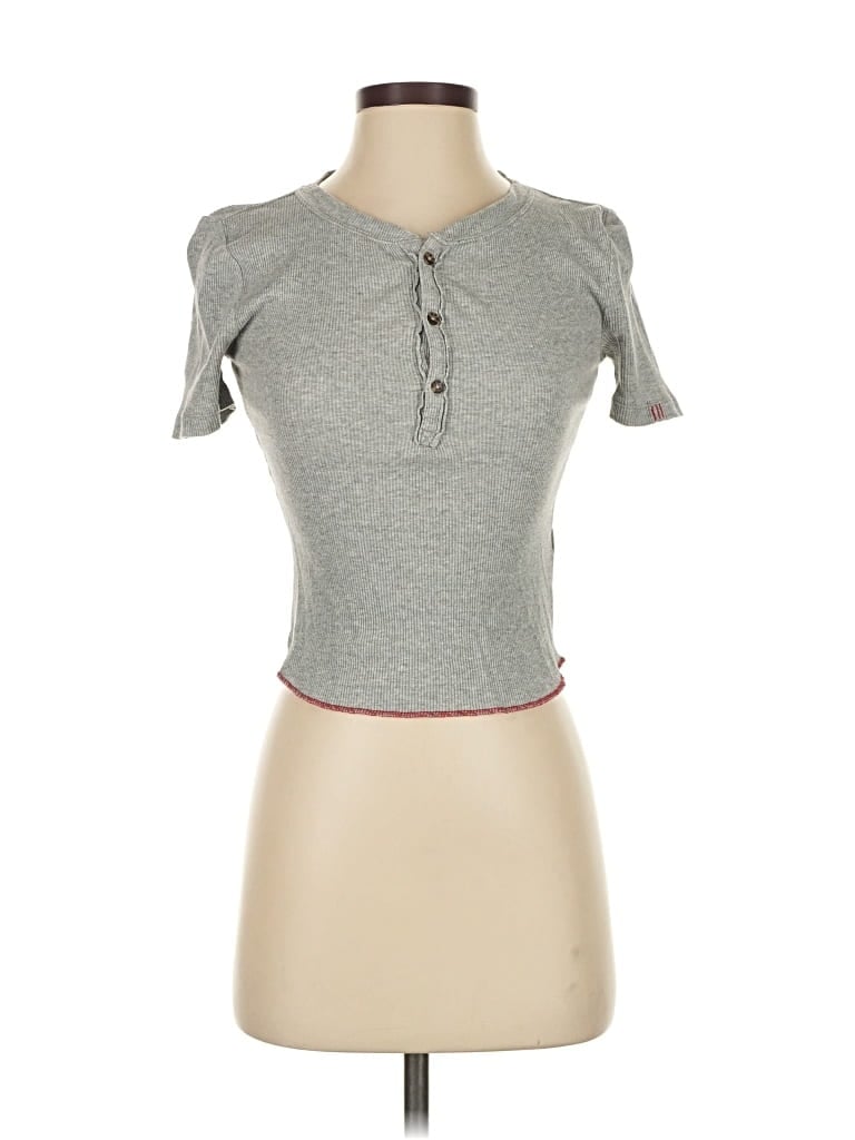 Pre-owned Bdg Short Sleeve Henley Shirt In Gray
