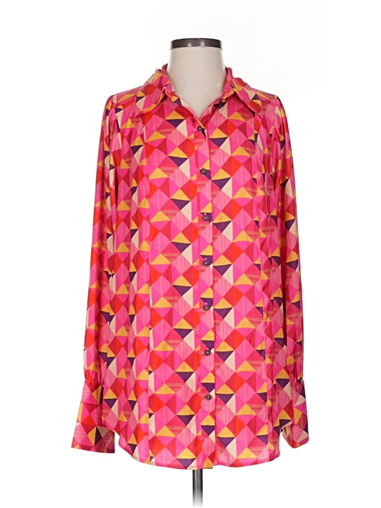 Pre-owned Free People Long Sleeve Blouse In Pink