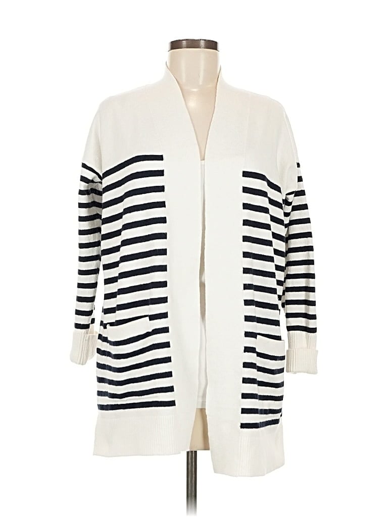 Pre-owned Ann Taylor Loft Cardigan Sweater In White