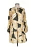 Greylin 100% Polyester Print Yellow Casual Dress Size XS - photo 1