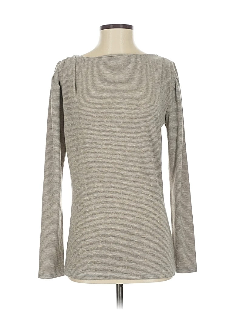 Pre-owned Ann Taylor Long Sleeve T-shirt In Gray