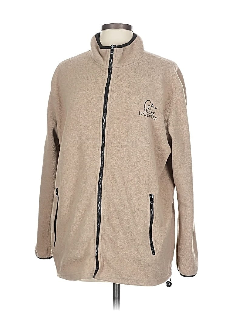 Pre-owned Assorted Brands Fleece Jacket In Brown