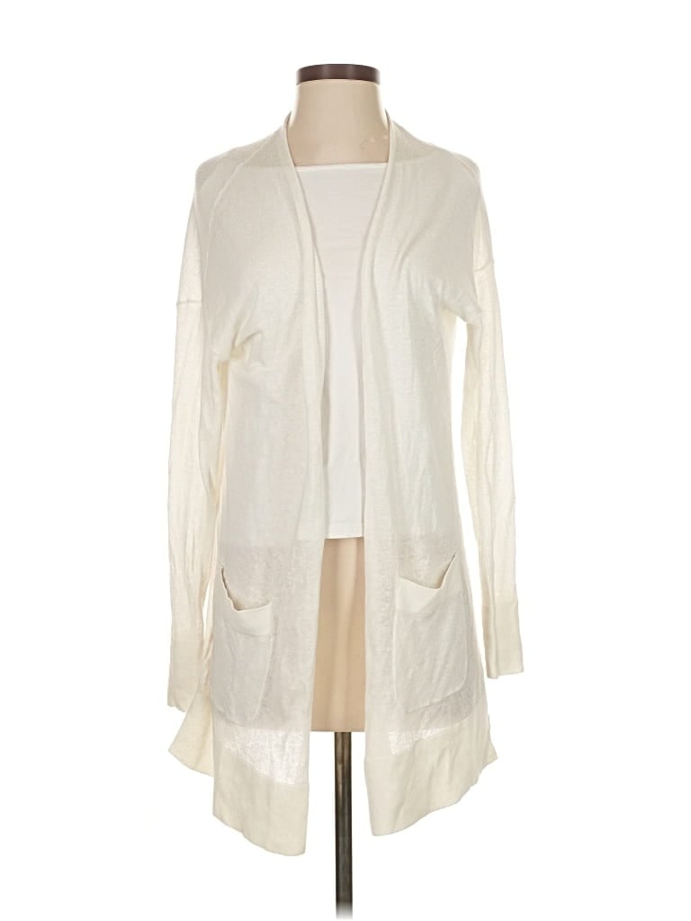 Pre-owned Ann Taylor Loft Cardigan Sweater In White