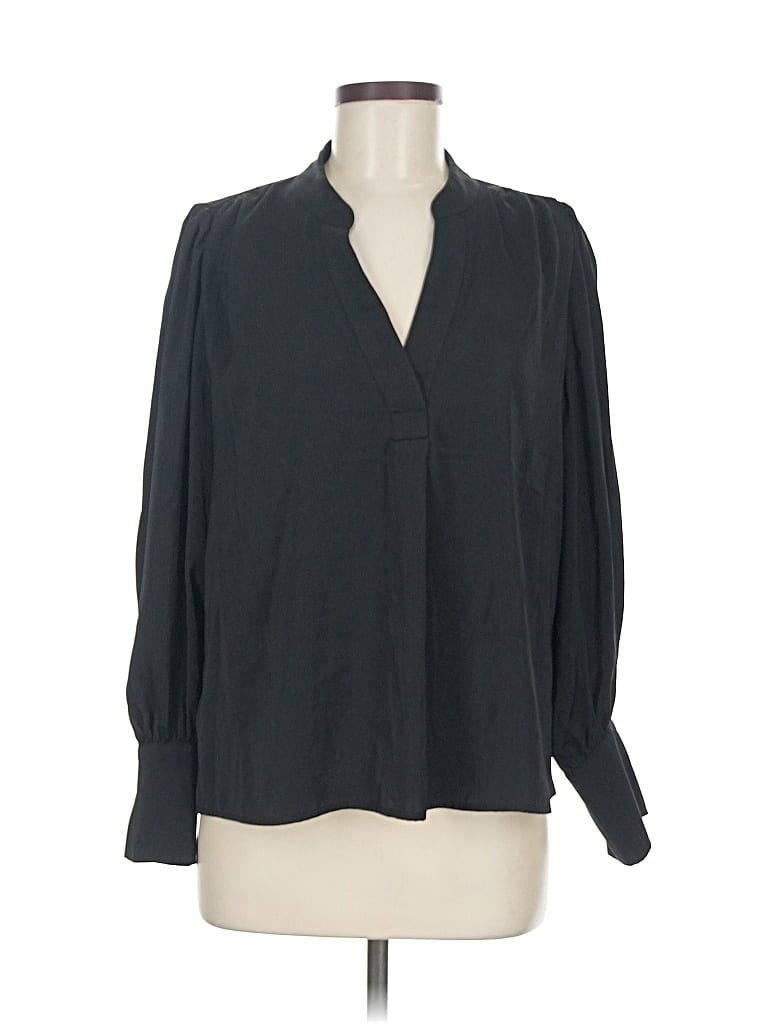 Pre-owned Banana Republic Factory Store Long Sleeve Blouse In Black