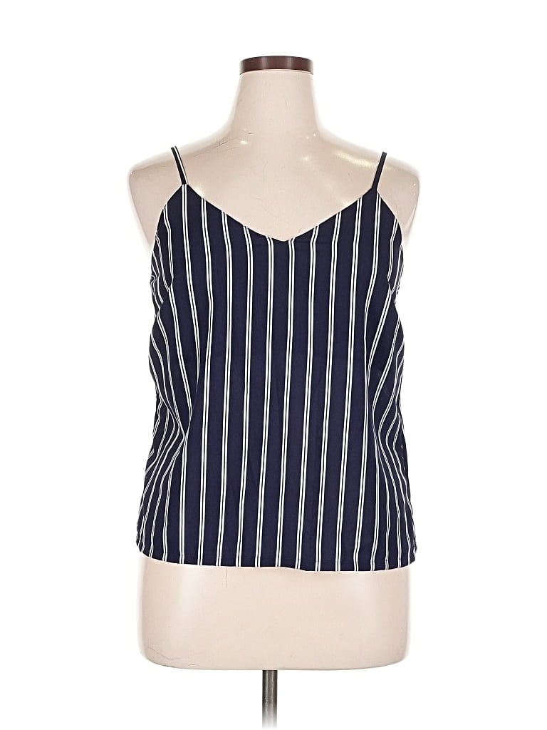 Pre-owned Japna Tank Top Blue Halter Neckline Tops