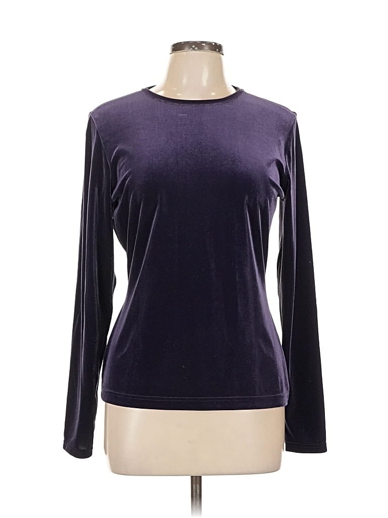 Pre-owned Linda Allard Ellen Tracy Long Sleeve T-shirt In Purple