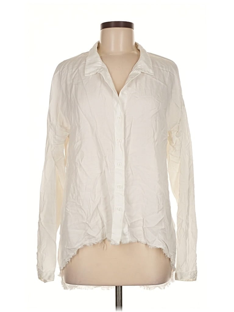 Pre-owned Bella Dahl Long Sleeve Blouse In White