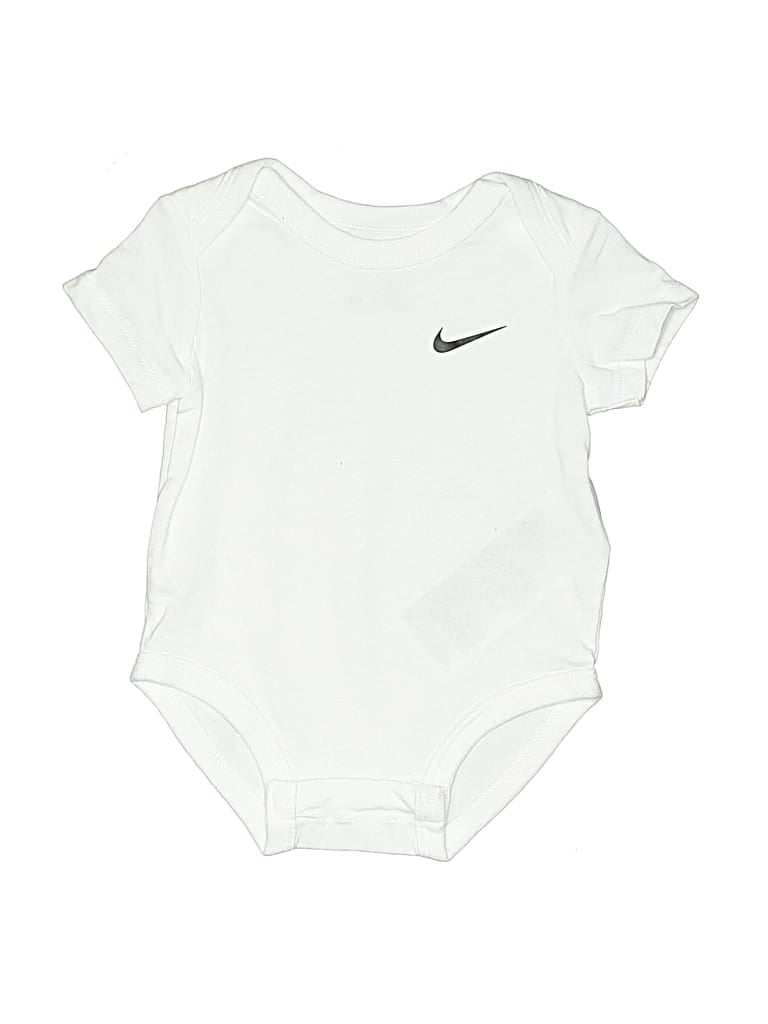 Pre-owned Nike Babies' Short Sleeve Onesie In White