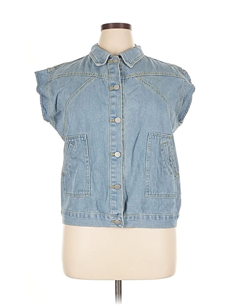 Assorted Brands Denim Vest In Blue