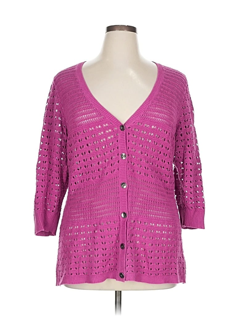 Pre-owned Dkny Jeans Cardigan Sweater In Pink