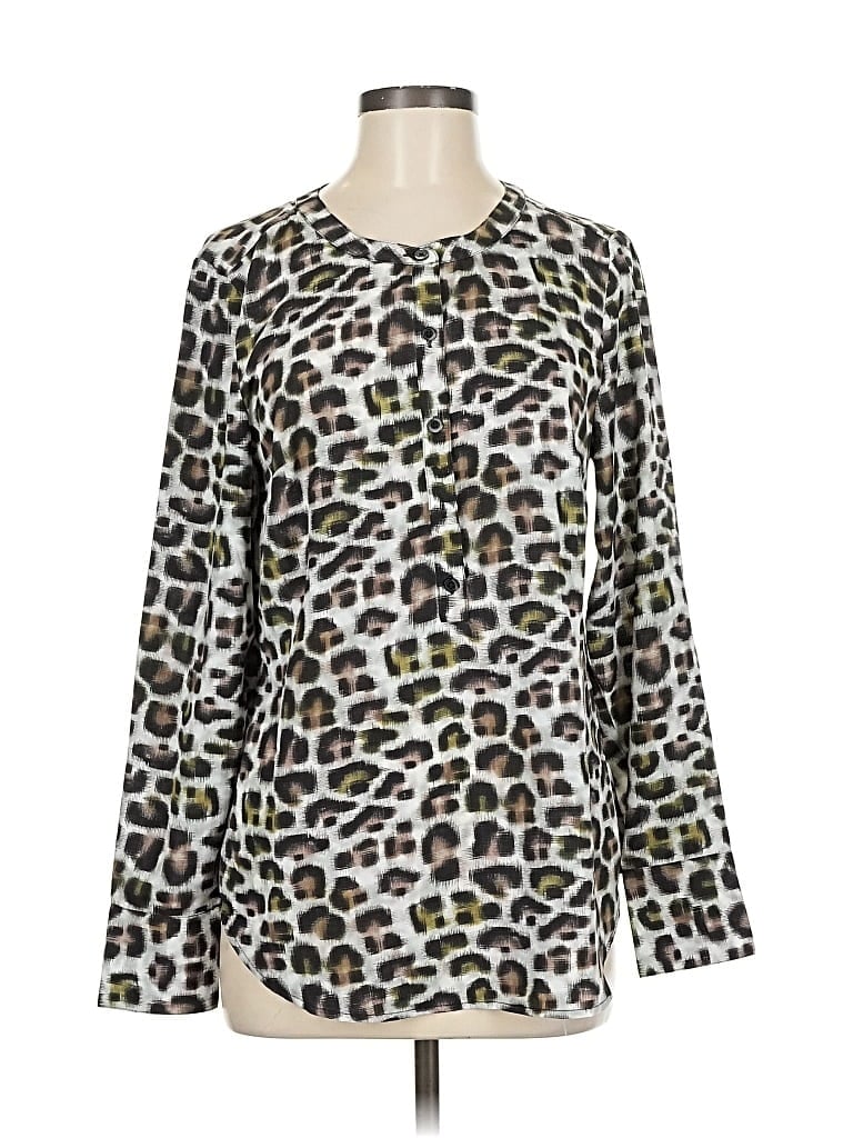 Pre-owned Ann Taylor Factory Long Sleeve Blouse In Brown