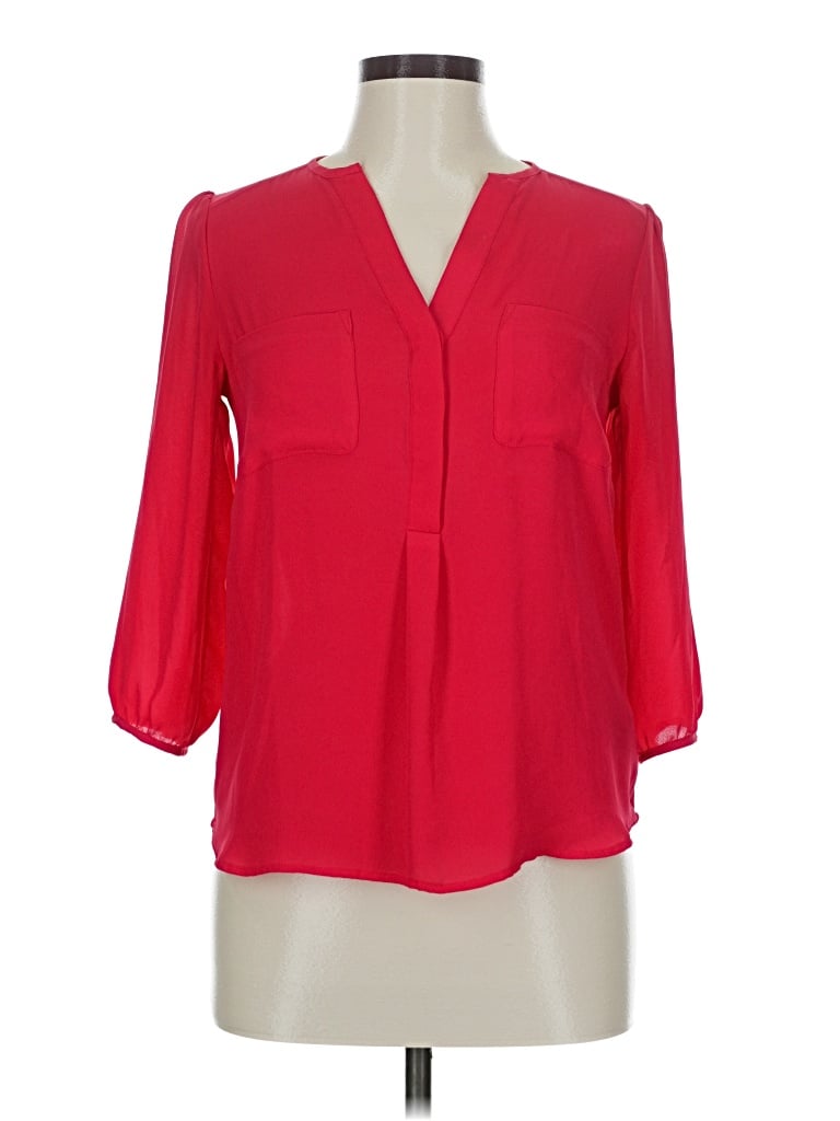 Pre-owned H&m 3/4 Sleeve Blouse In Red
